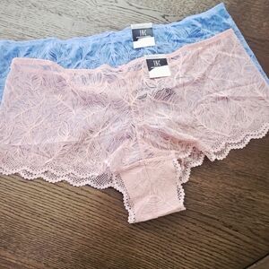 INC Lace Hipster Panties - Boyshorts Pink and Blue